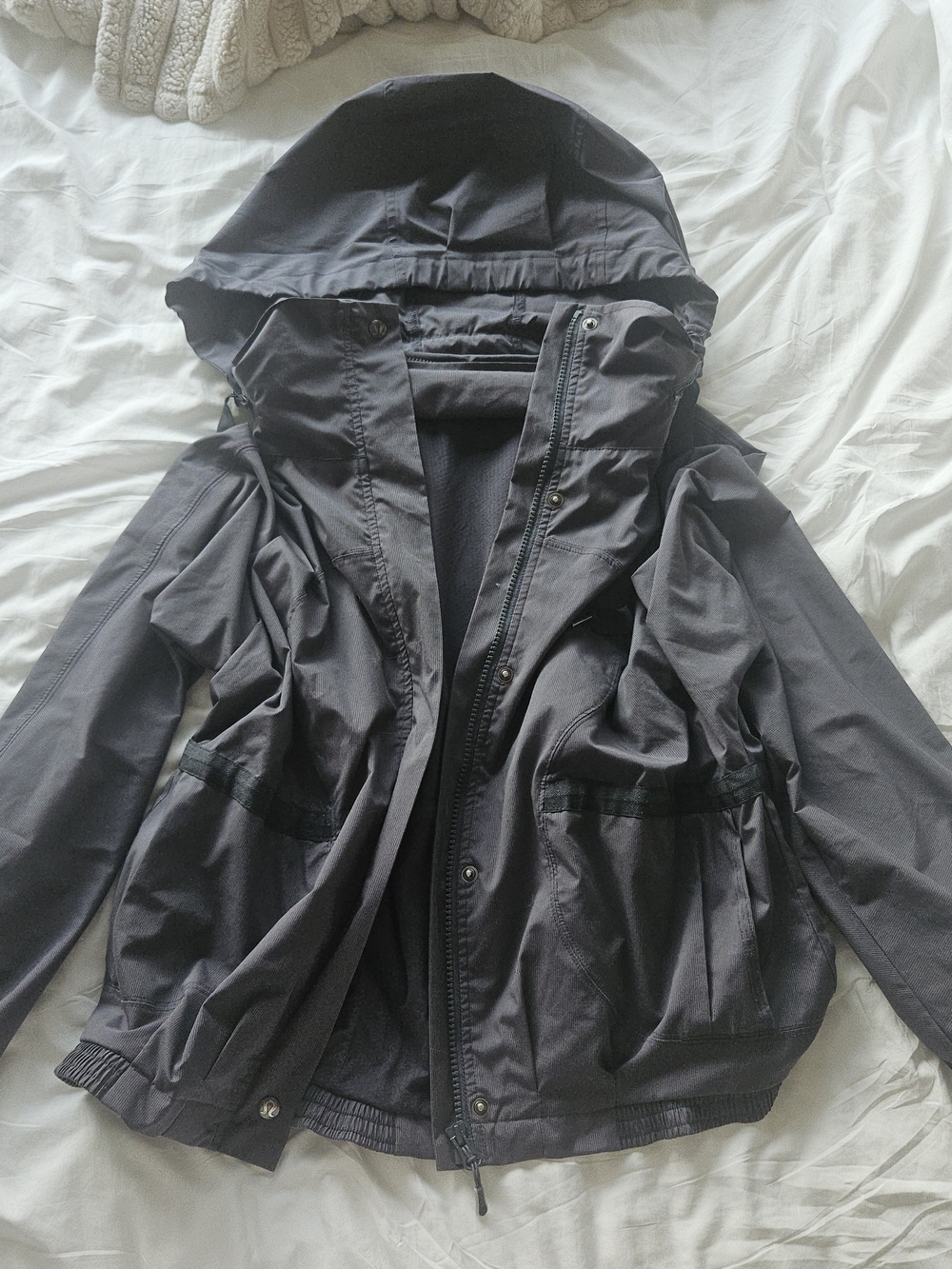 Dark Gray Vintage Lululemon Hooded Windbreaker Jacket - Size 8